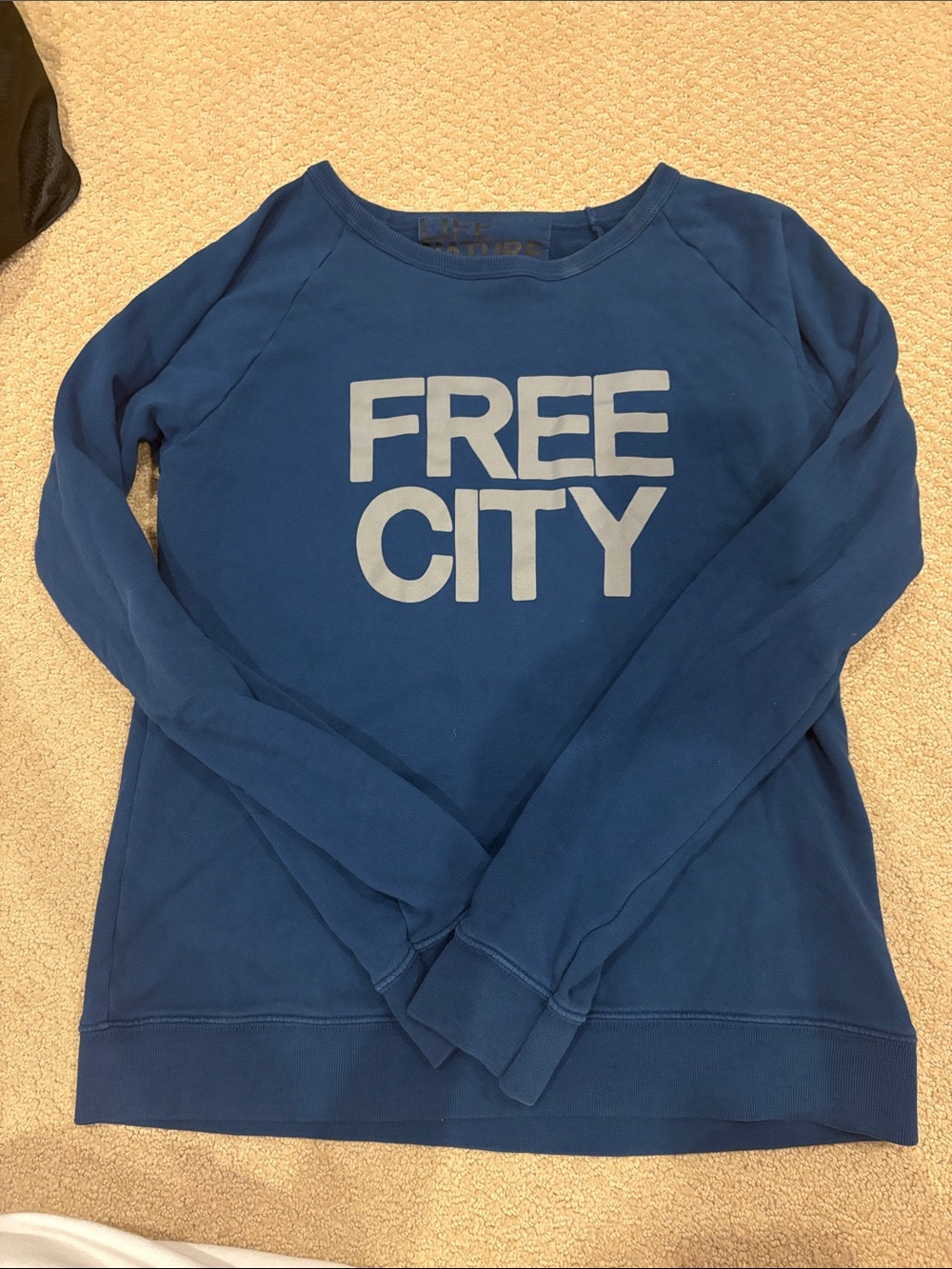 freecity Blue Crewneck Sweatshirt with Light Gray Logo